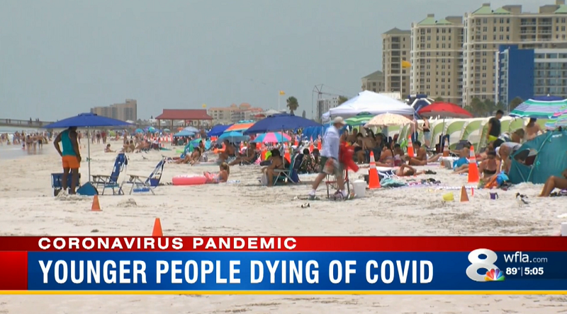 △美國媒體報(bào)道 佛羅里達(dá)州年輕患者死亡人數(shù)增加